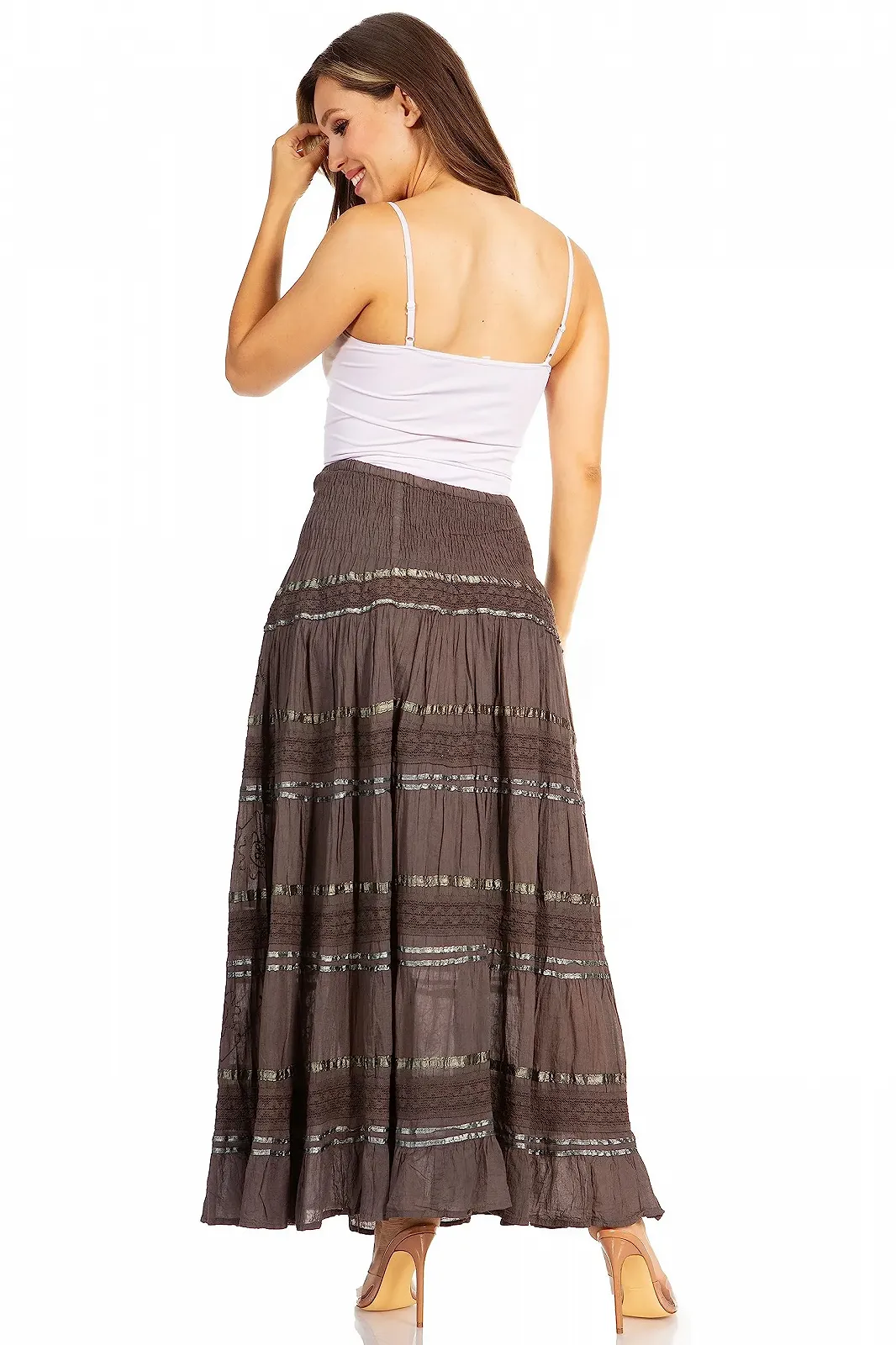 Спідниця Sakkas у стилі бохо з мереживом та стрічкою, фото №2 Спідниця Sakkas у стилі бохо з мереживом та стрічкою, фото №2