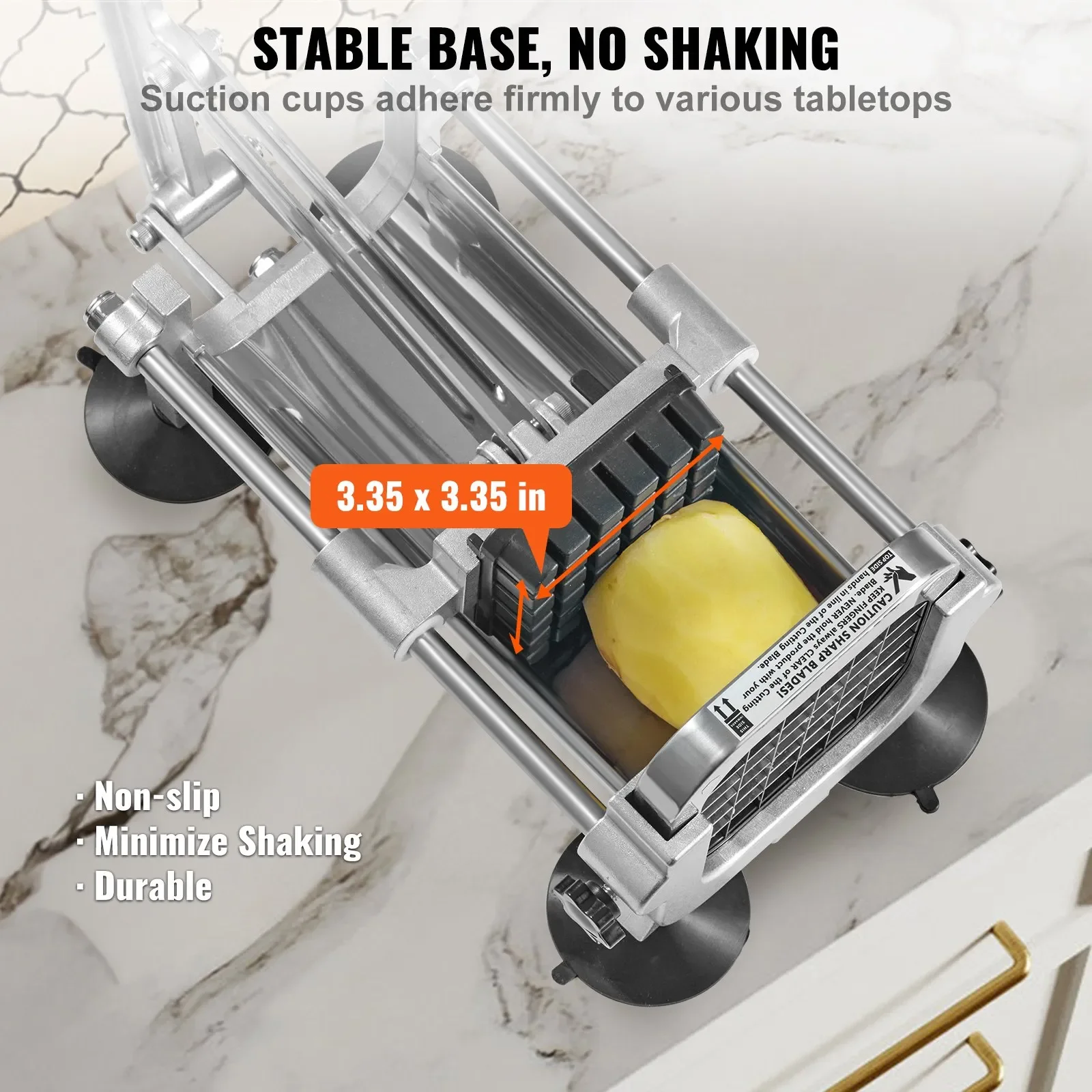 Різак для картоплі фрі VEVOR AY420 з нержавіючої сталі / Леза 12.5 мм, 9.5 мм / Сріблястий, фото №7 Різак для картоплі фрі VEVOR AY420 з нержавіючої сталі / Леза 12.5 мм, 9.5 мм / Сріблястий, фото №7