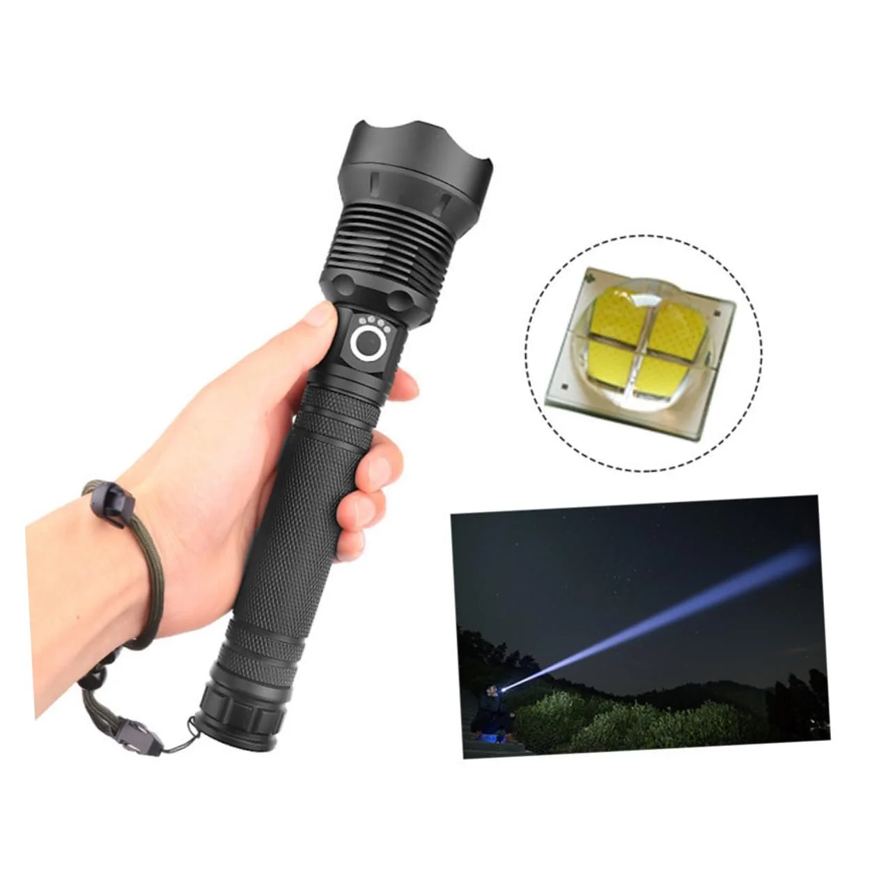 Ліхтар Gadpiparty Telescopic Zoom Портативний LED Світло з USB для використання на вулиці Багатофункціональний аварійний з дисплеєм електричної кількості, фото №7