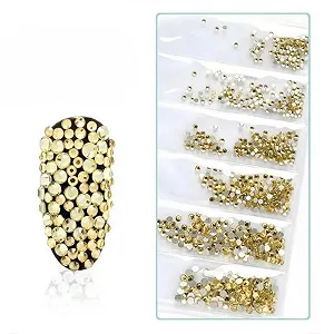 Стрази SS3-SS12 3D 14плоска задня частина, скло, Pixie-дизайн нігтів, прозорий кристал, блискучі аксесуари для манікюру, Jonquil - Фото 1