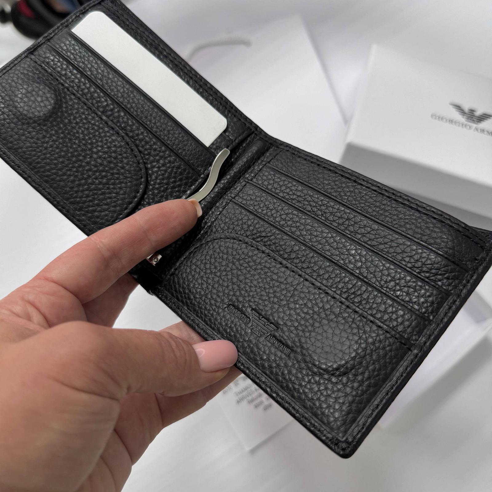 Чоловічий гаманець на магніті шкіряний брендовий Armani у подарунковій упаковці, фото №7