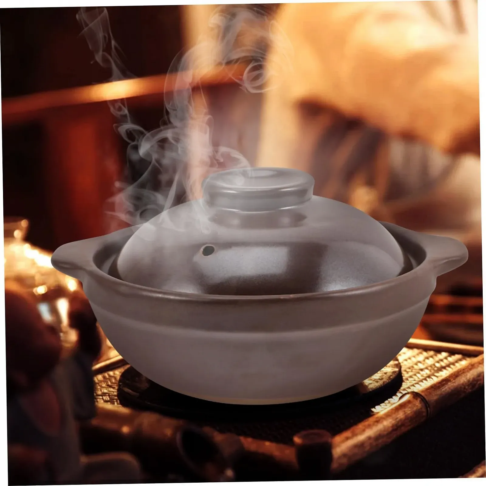 Горщик VALICLUD керамічний термостійкий з кришкою коричневий, фото №5