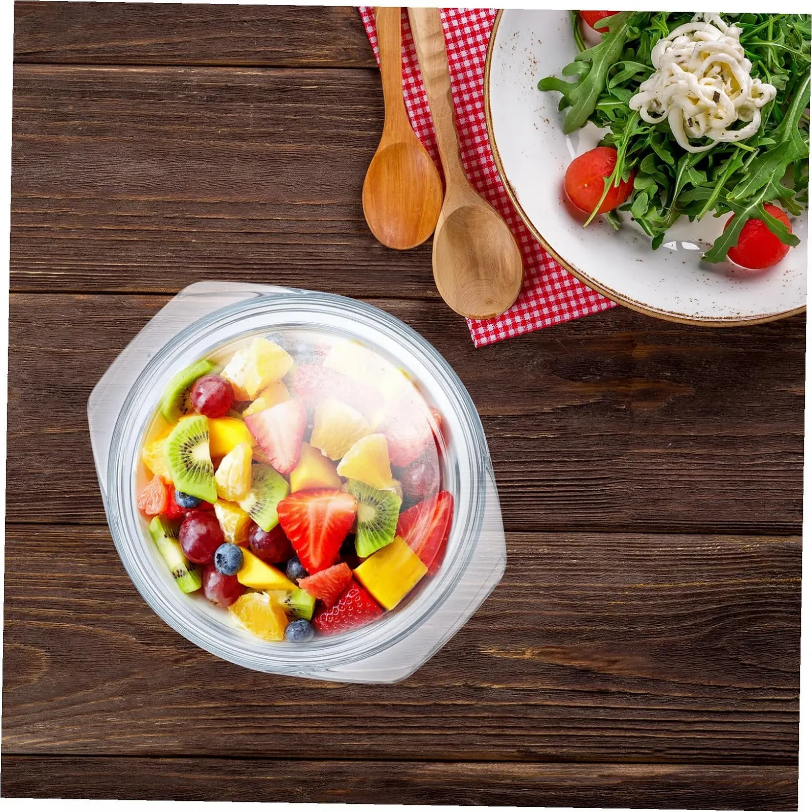 Форма для запікання VALICLUD кругла скляна з кришкою прозора, фото №4 Форма для запікання VALICLUD кругла скляна з кришкою прозора, фото №4