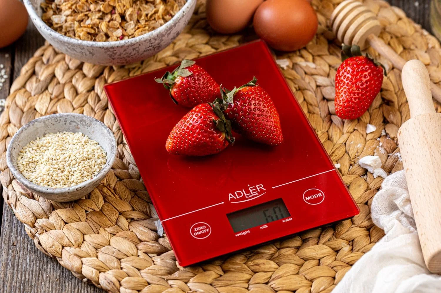 Кухонні ваги Adler Electronic Scale 5 кг Red, фото №5 Кухонні ваги Adler Electronic Scale 5 кг Red, фото №5