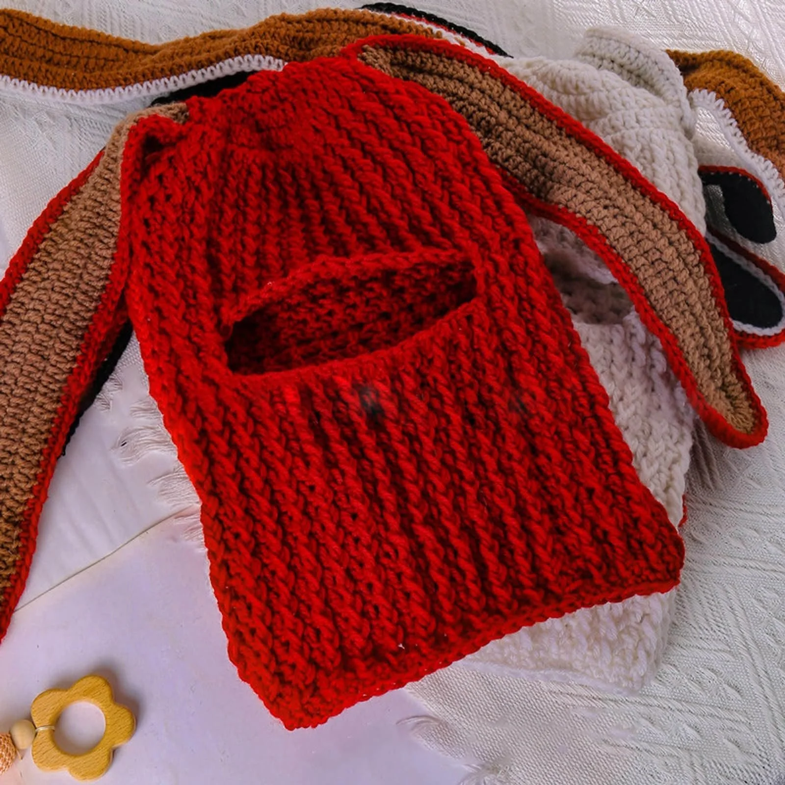 Шапка-вушанка з кролячими вухами rtdgcv В'язана Дитяча Зимова для хлопчиків, фото №5