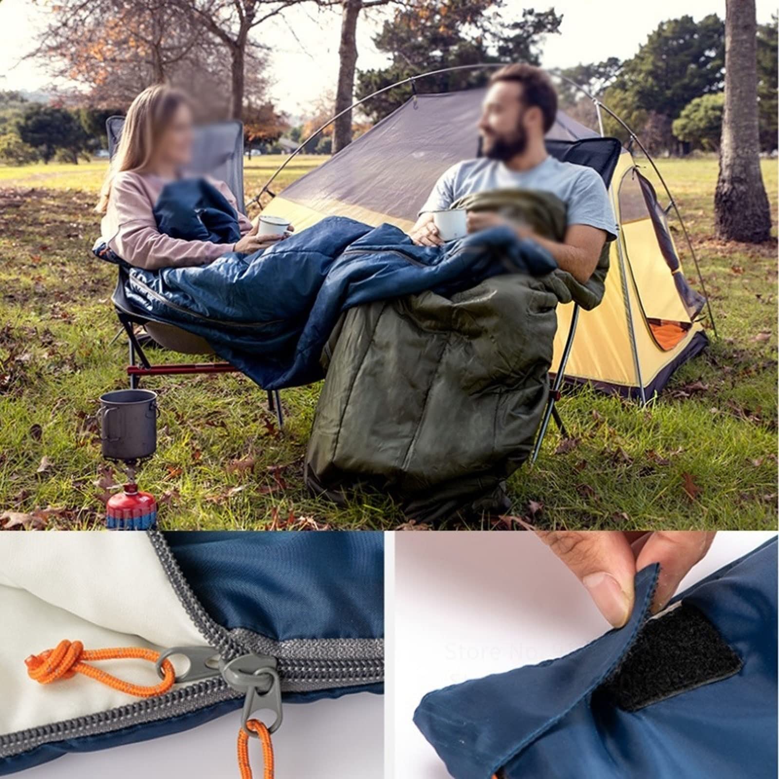 Спальний мішок Baumwoll-Umschlagschlafsack ультралегкий дихаючий водонепроникний 3-сезонний, фото №2