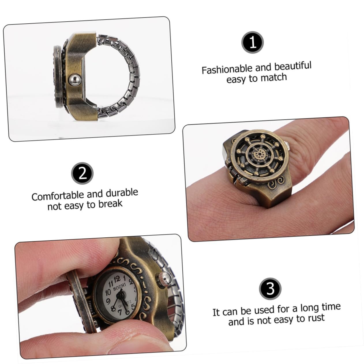 Винтажные кольца-часы LIFKOME 2 шт для женщин, ретро украшения с элегантным дизайном для стильных событий, модный аксессуар, фото №4 Винтажные кольца-часы LIFKOME 2 шт для женщин, ретро украшения с элегантным дизайном для стильных событий, модный аксессуар, фото №4