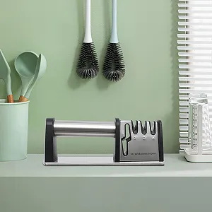 Точило для ножів 4-в-1 професійне нержавіюча сталь та ABS вольфрамова сталь алмаз та кераміка synthetic.ua - Фото 1