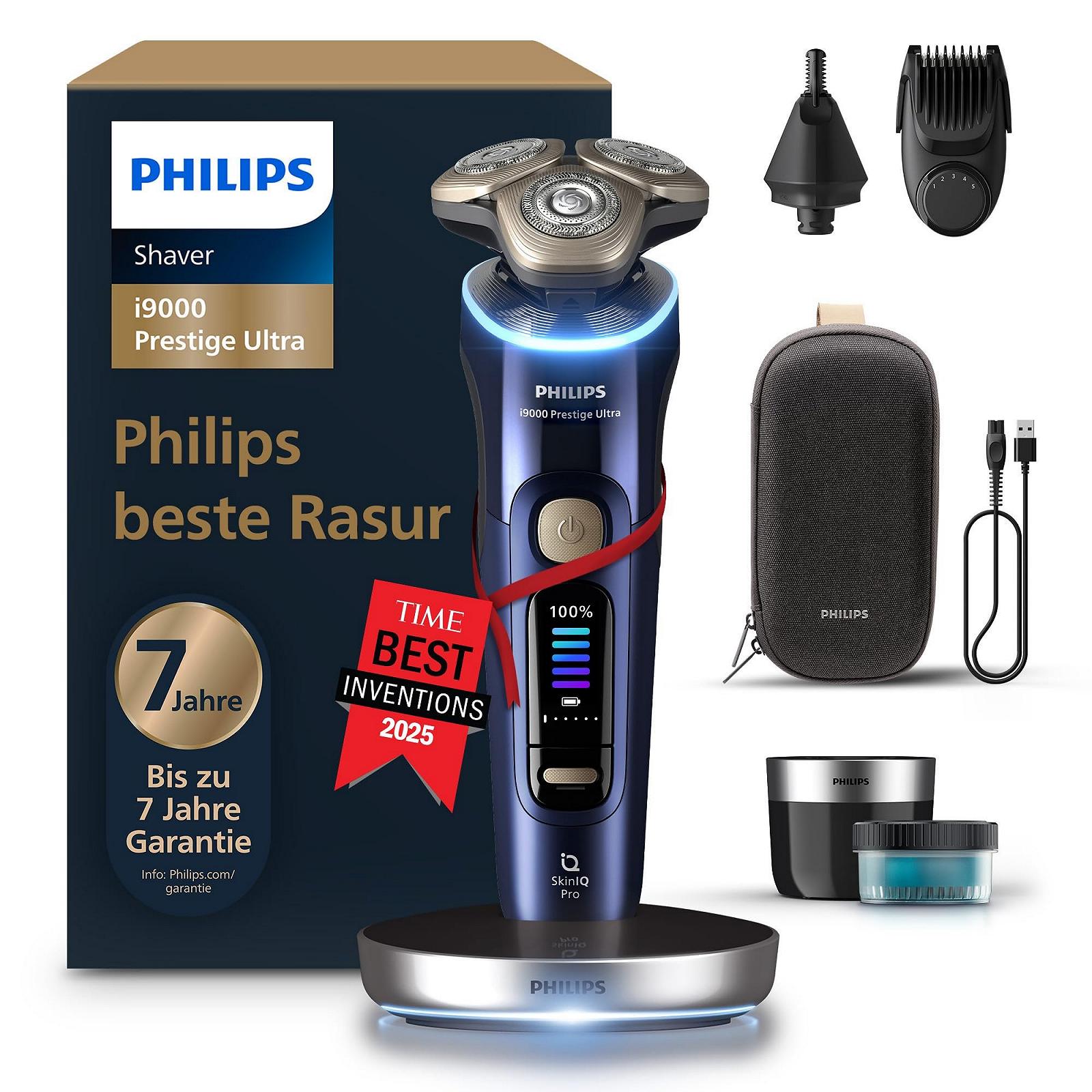 Електробритва Philips i9000 Prestige Ultra XP9401/38 для вологого та сухого гоління з датчиками тиску та руху стайлером тримером очисною та зарядною станціями та чохлом Adriatic, фото №1