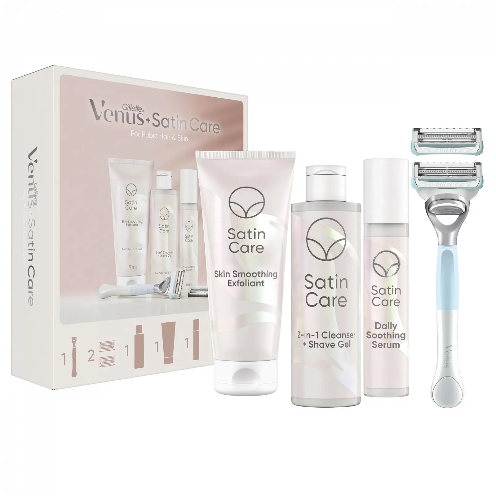 Подарочный набор с бритвой Gillette Venus для зоны бикини с косметичкой, фото №1 Подарочный набор с бритвой Gillette Venus для зоны бикини с косметичкой, фото №1