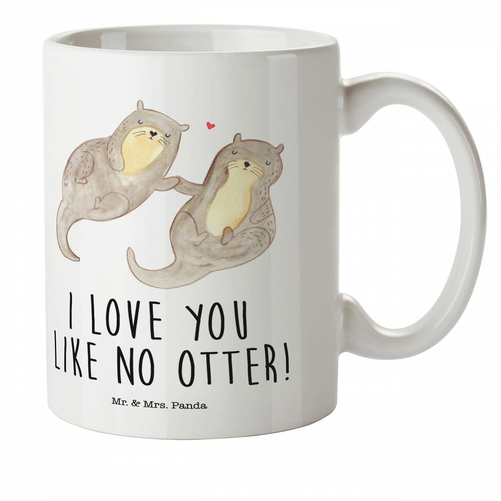 Дитяча чашка Mr. & Mrs. Panda Видра, що тримає руки, пластикова чашка, фото №1