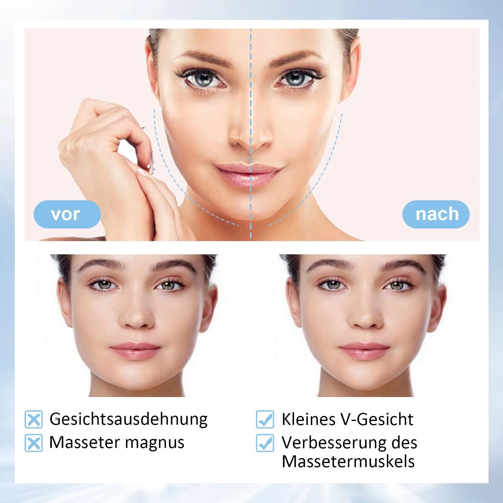 Маска V-подібна для підтяжки обличчя Комплект для підтяжки подвійного підборіддя - 5 штук, фото №6