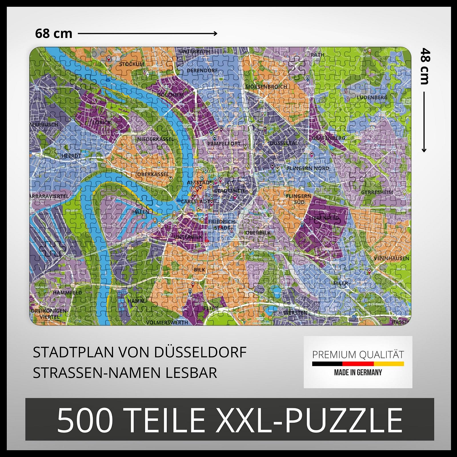 Пазл PuzzleMap City Map XXL Düsseldorf 500 деталей 68 x 48 см з буклетом та картою, фото №3 Пазл PuzzleMap City Map XXL Düsseldorf 500 деталей 68 x 48 см з буклетом та картою, фото №3