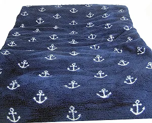 Плед Comfortable Living Морська тематика Якірний мотив 150 x 200 см (Синій з білим) synthetic.ua - Фото 1