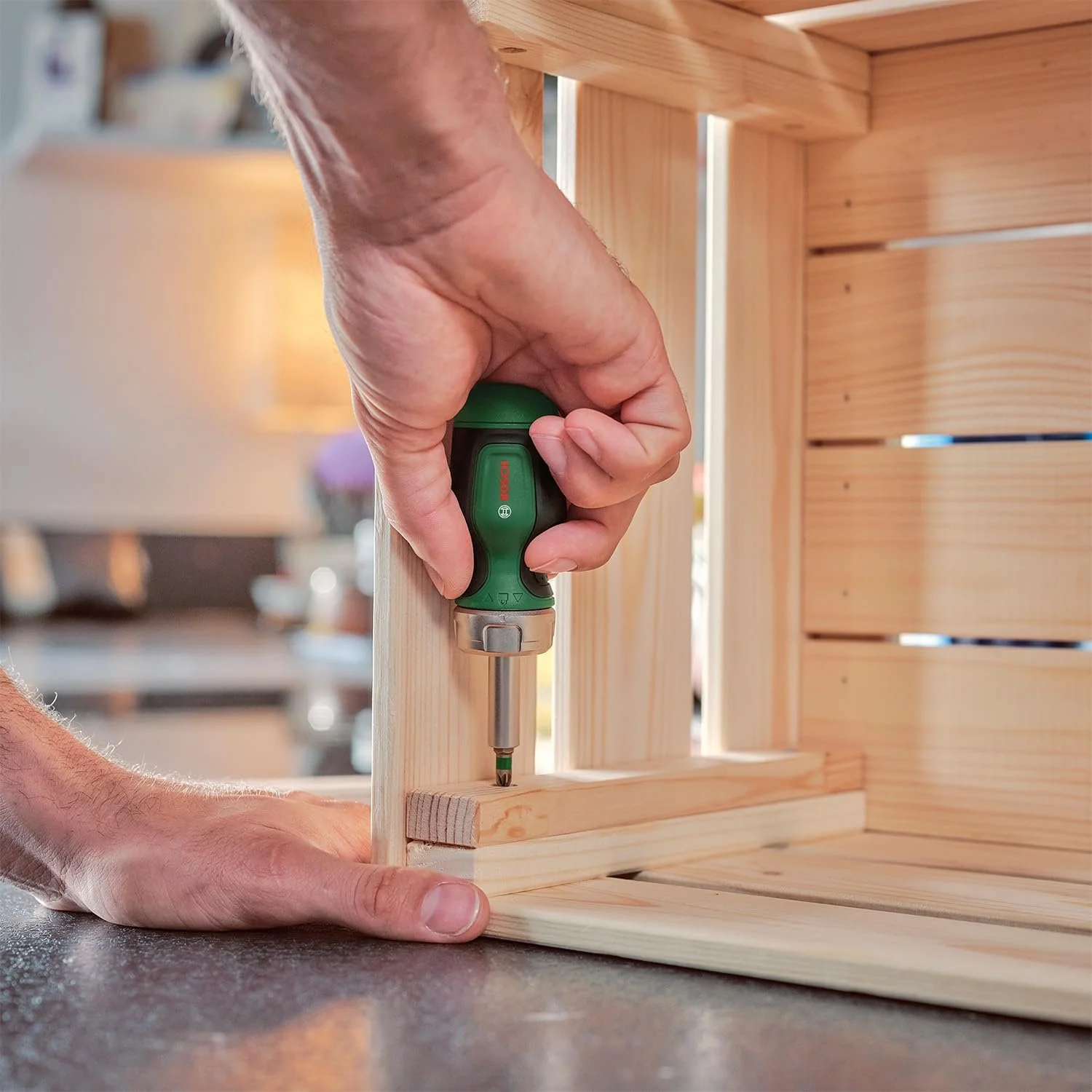 Викрутка-тріскачка Bosch Stubby з магазином біт 6 предметів PH2, SL5, TX25, HEX3/4/5 компактна магнітна, фото №3