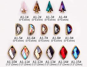 Стрази для нігтів Elitzia ETA1115, 3 форми, 15 штук в упаковці synthetic.ua - Фото 1