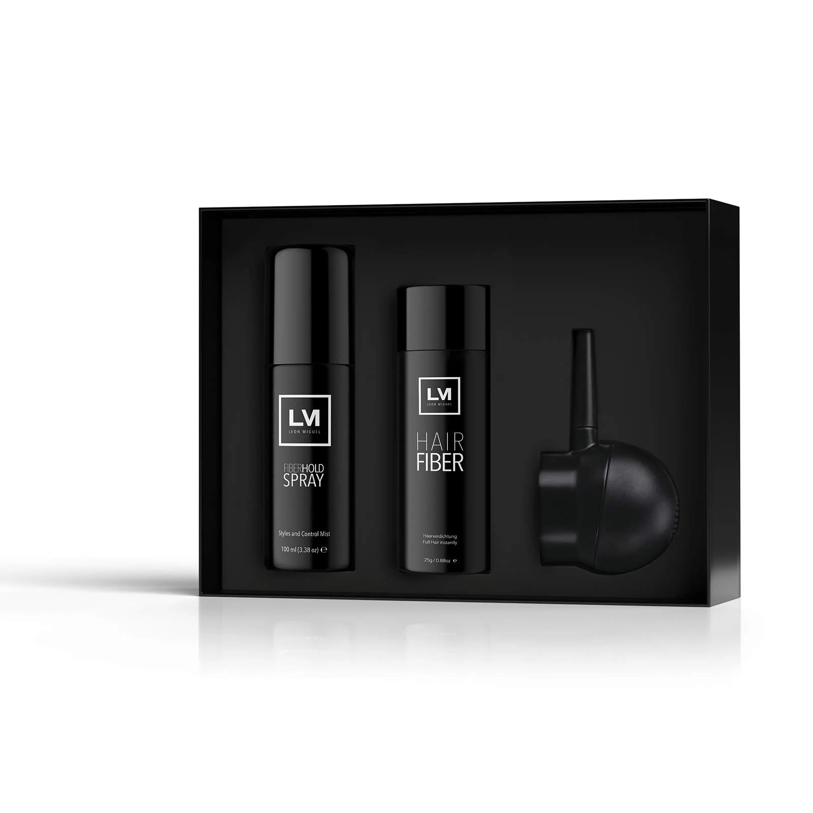 Волокно для волосся LEON MIGUEL All In One Box, фіксуючий спрей + аплікатор, пудра для волосся, фото №5