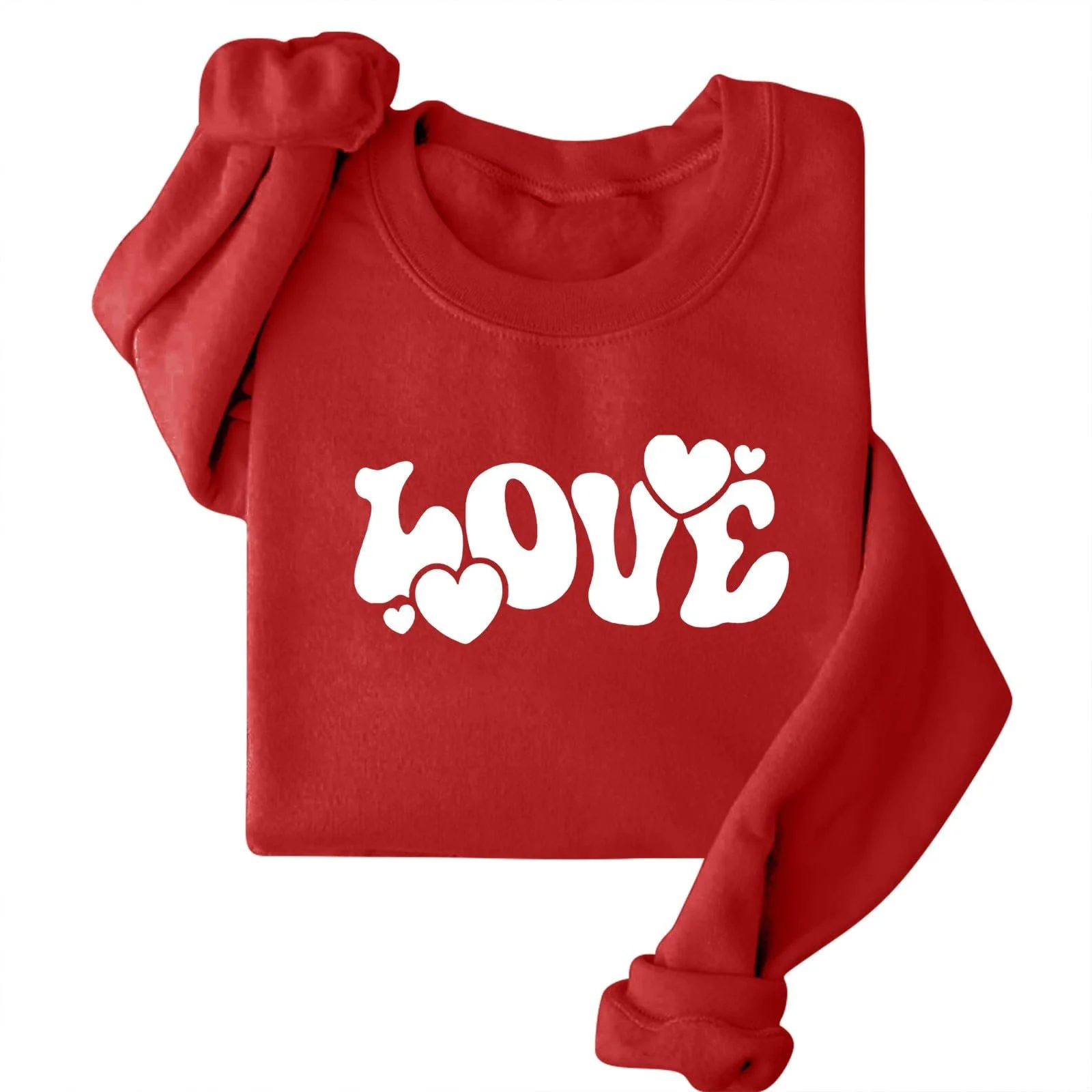 Свитшот Женский на День Святого Валентина Пуловер Топы Повседневный Осенний Худи Модный С принтом Длинная Рубашка Пуловер, фото №2