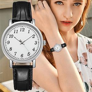 Жіночий аналоговий кварцовий годинник зі шкіряним ремінцем synthetic.ua - Фото 1