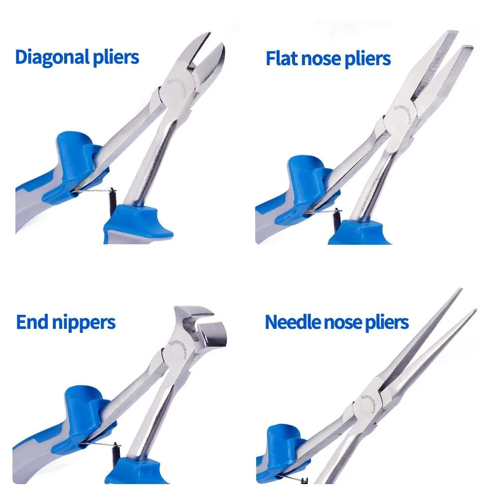 Длинногубцы SPEEDWOX Набор 4 шт с ящиком для хранения Мини набор плоскогубцев Тонкие плоскогубцы Прецизионные тонкие кусачки для проволоки для труднодоступных узких мест Инструменты с высоким рычагом для уменьшения усилий для механических работ, фото №2