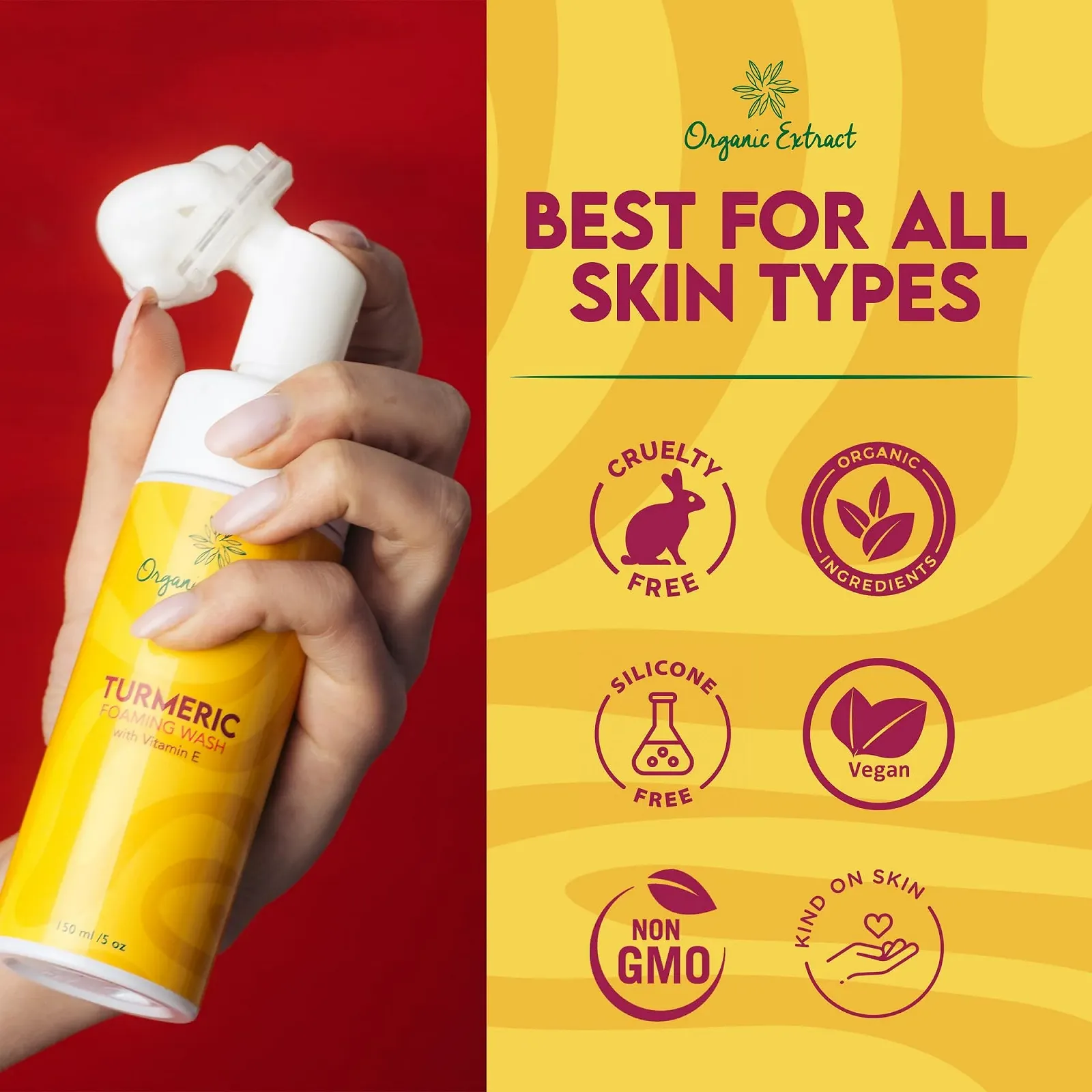 Гель для вмивання Turmeric для відбілювання шкіри обличчя 150 мл Щоденний зволожуючий, фото №5