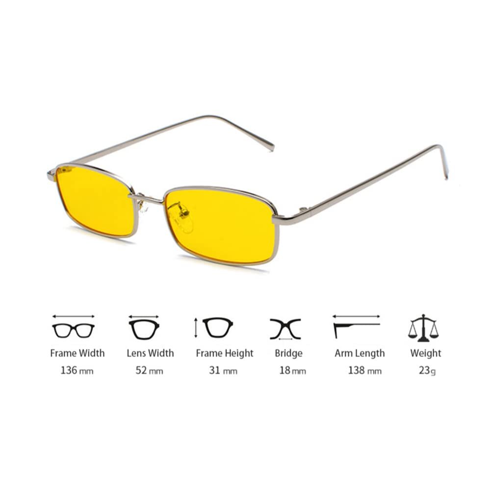 Класичні прямокутні сонцезахисні окуляри eiTurlutz Ретро Тонка металева оправа Вінтажні, фото №4 Класичні прямокутні сонцезахисні окуляри eiTurlutz Ретро Тонка металева оправа Вінтажні, фото №4