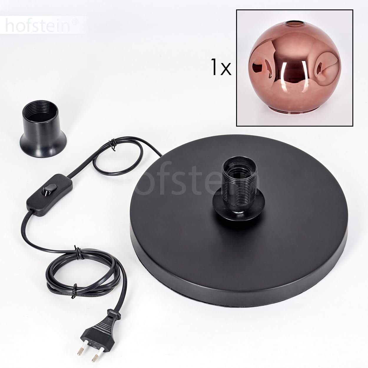 Настільна лампа Ripoll Metal / Glass Black/Copper Modern Retro / Vintage (Діаметр 25 см) 1 x E27, фото №6