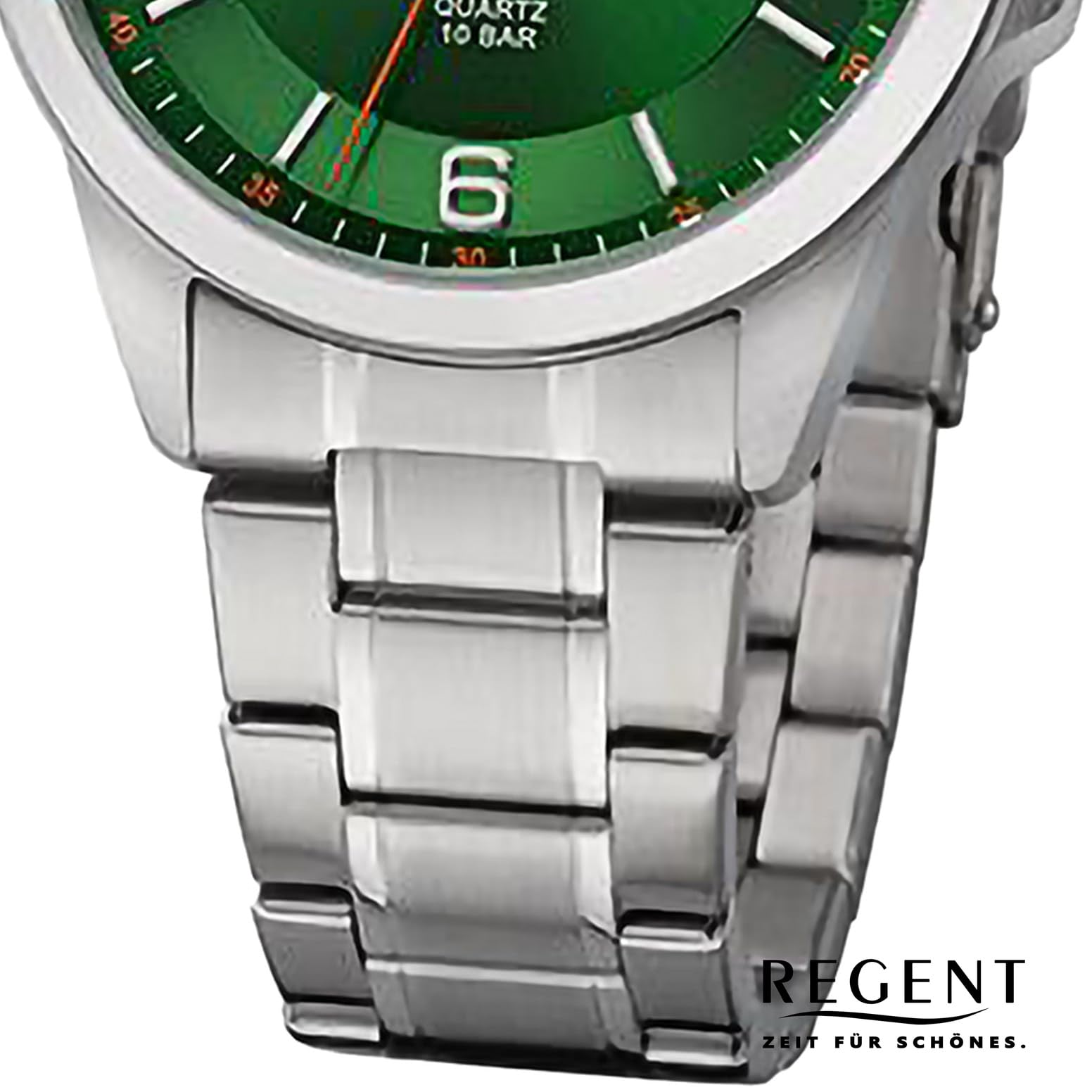 Годинник REGENT чоловічий з браслетом з нержавіючої сталі 39 мм кварцовий 10 Бар арабські цифри дата, фото №3