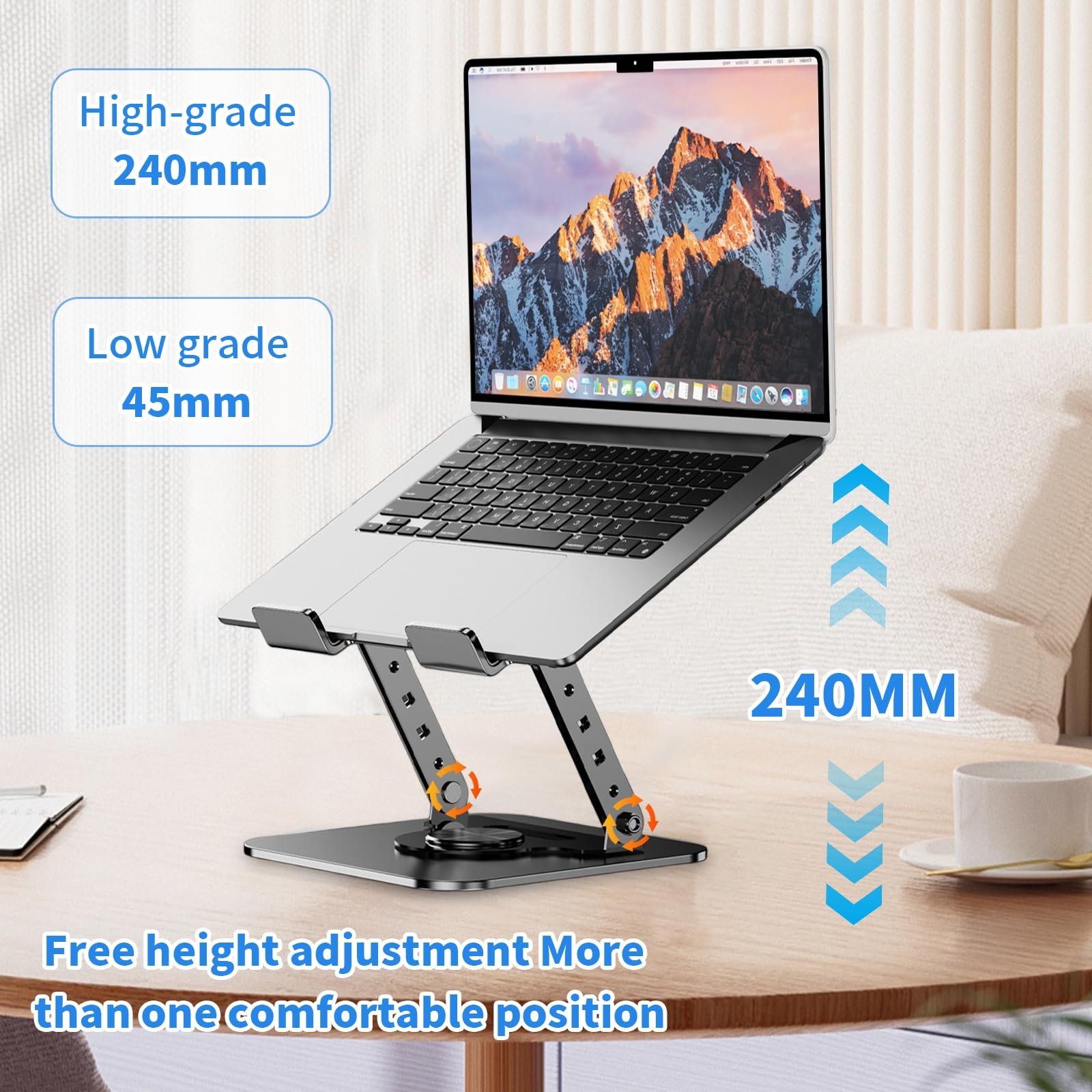 Підставка для ноутбука, регульована по висоті, нековзна,  360, складана портативна, фото №4