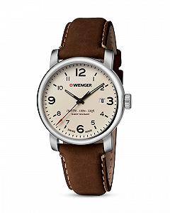 Чоловічий аналоговий кварцовий годинник WENGER Urban Metropolitan 01.1041.138 Шкіра, Браслет - Фото 1