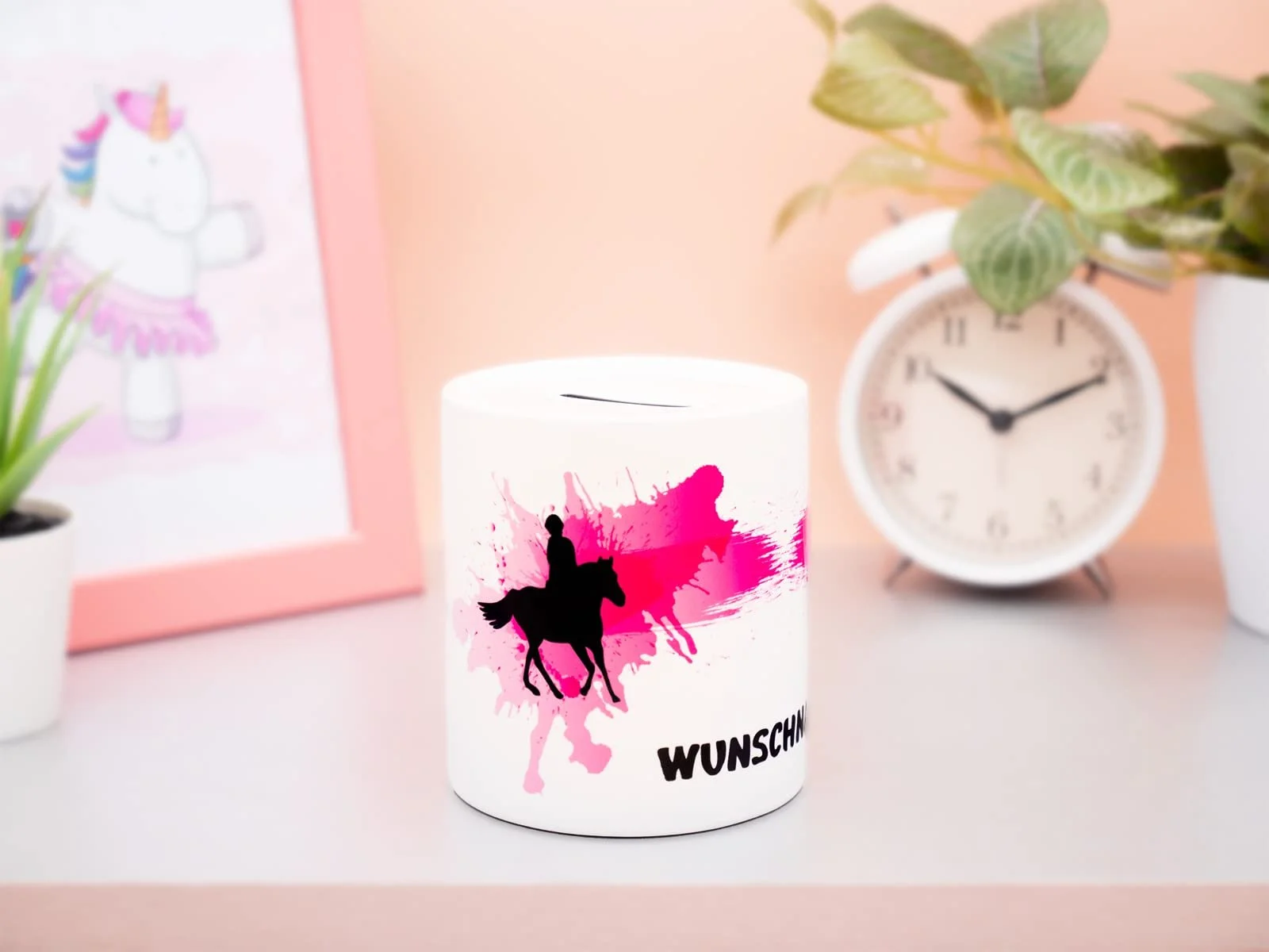 Копилка керамическая Верховая езда с персонализированным именем 9.5x8.2 см Белый, фото №4