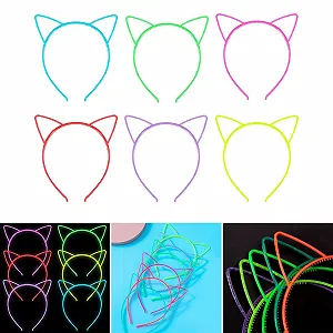 Обруч для волос в форме кошачьих ушек Fluorescent для женщин, светящийся synthetic.ua - Фото 1