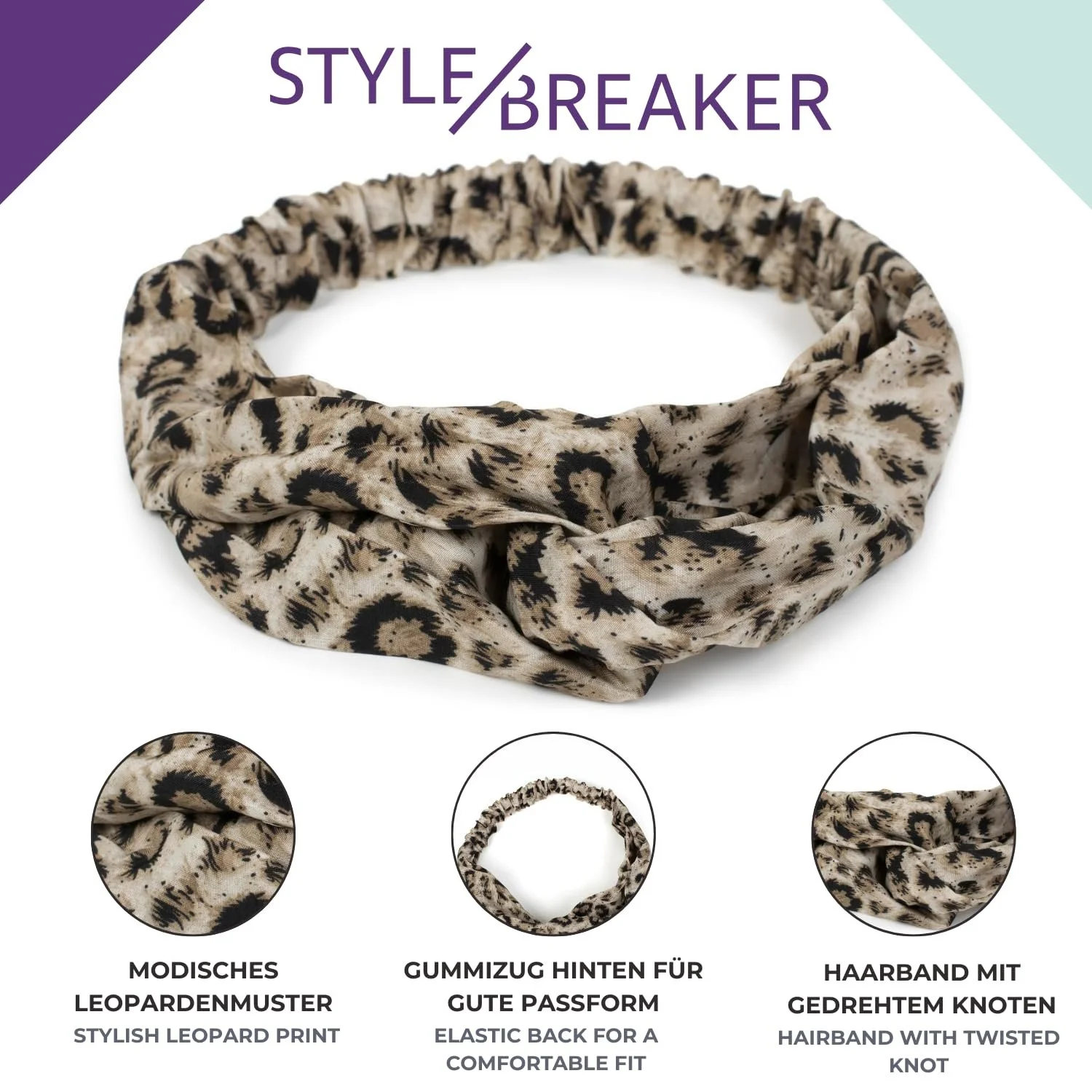 Пов'язка для волосся styleBREAKER Жіноча Еластична, фото №5