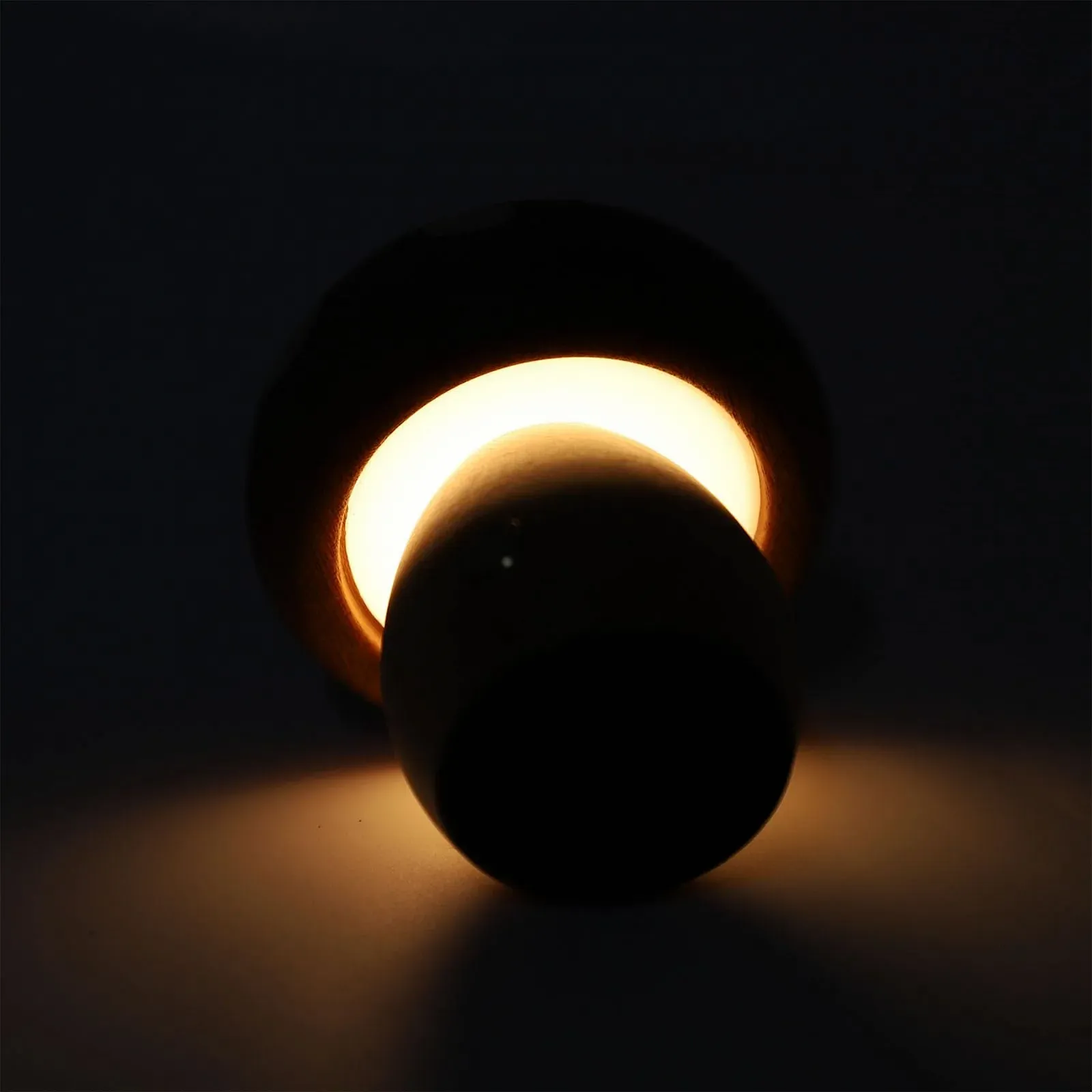 Настільна лампа Mushroom LED дерев'яна з плавним регулюванням яскравості акумуляторна, фото №8