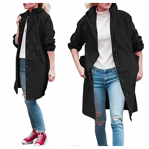 Тренч LCpddajlspig Жіночий Довгий Весняний Однотонний - Фото 1