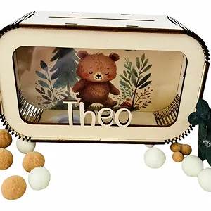 Скарбничка Teddy Forest Design персоналізована дерев'яна - Фото 1