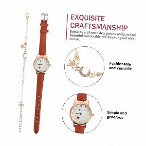 Набор: Кварцевые часы и браслет OATIPHO, элегантный дизайн со звездами и луной цена на synthetic.ua - Фото 1 Набор: Кварцевые часы и браслет OATIPHO, элегантный дизайн со звездами и луной synthetic.ua - Фото 1