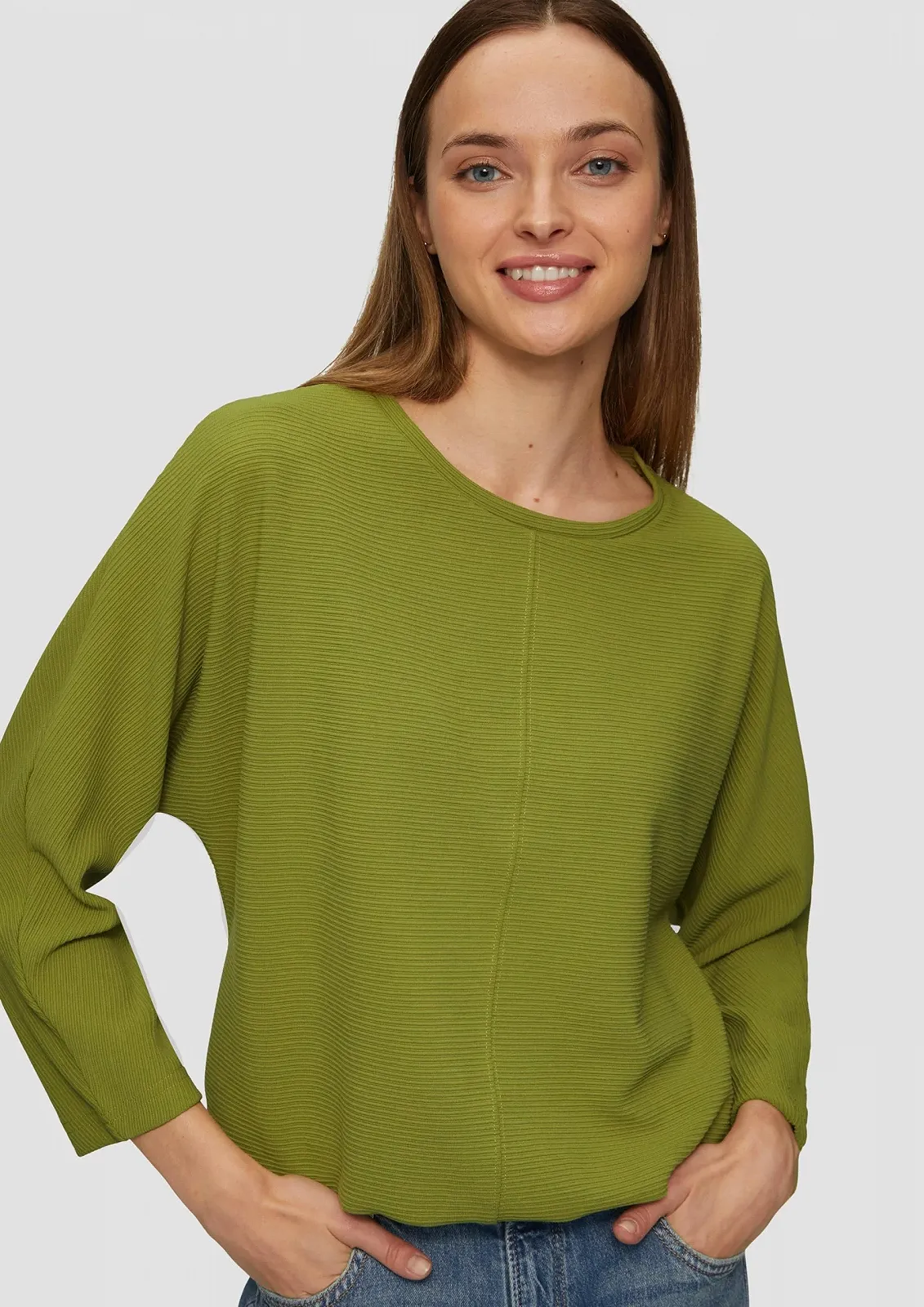 Свитшот s.Oliver O-образный рукав "летучая мышь" текстурированный, фото №2