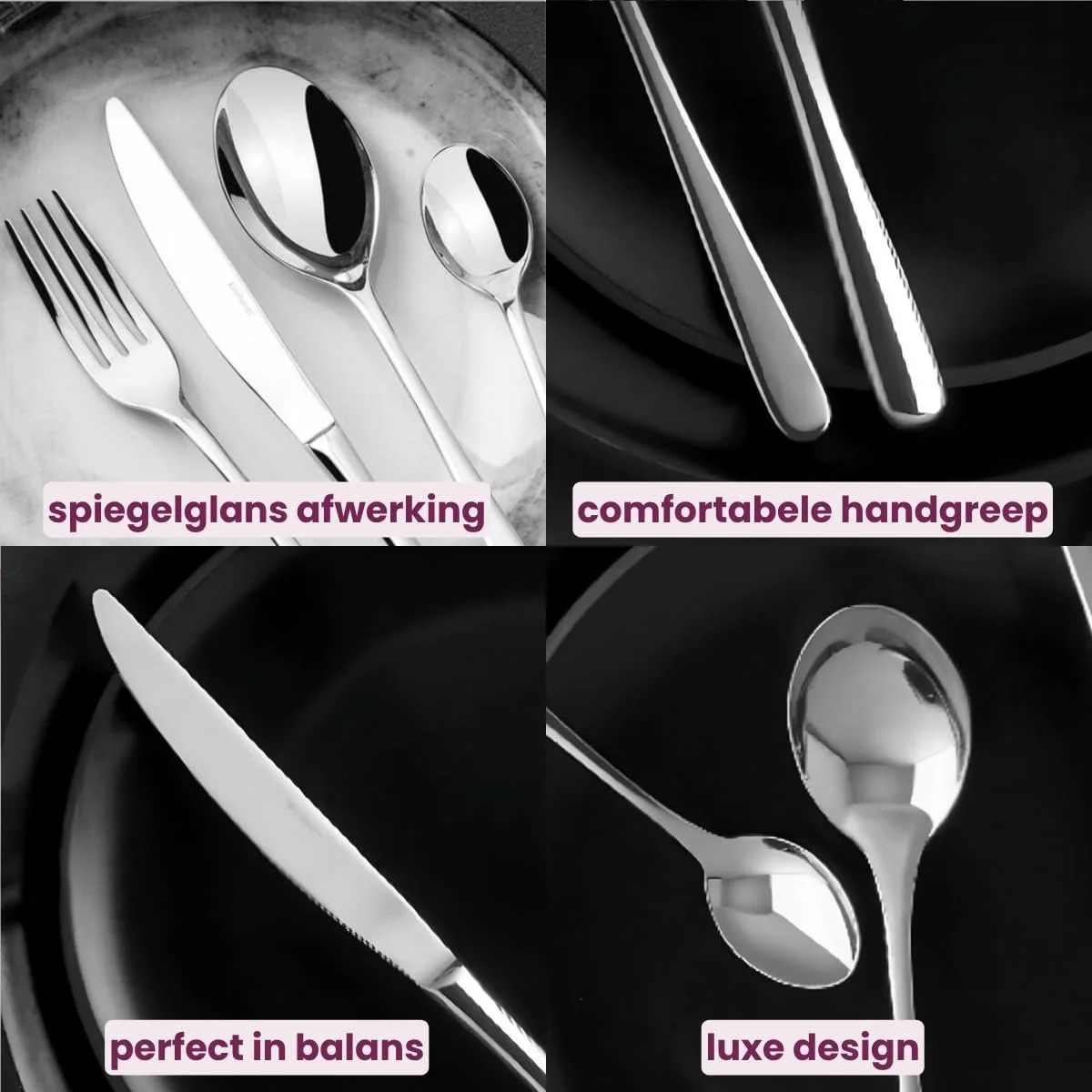 Набір столових приборів Sambonet Taste Monoblock Pvd на 6 персон, 6 столових ложок, 6 столових виделок, 6 столових ножів, 6 фруктових виделок, 6 фруктових ножів і 6 чайних ложок, колір шампань, фото №2