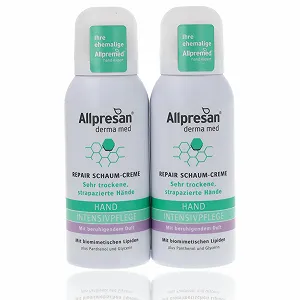 Купити Крем-піна Allpresan Derma med Відновлювальний для рук Інтенсивний догляд 100 мл (2 шт. в упаковці) - Фото 1 Крем-піна Allpresan Derma med Відновлювальний для рук Інтенсивний догляд 100 мл (2 шт. в упаковці) - Фото 1