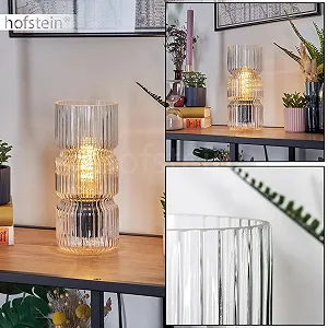 Настільна лампа Penteado Metal / Glass з прозорим скляним плафоном (10.5 см, E27) Чорний synthetic.ua - Фото 1