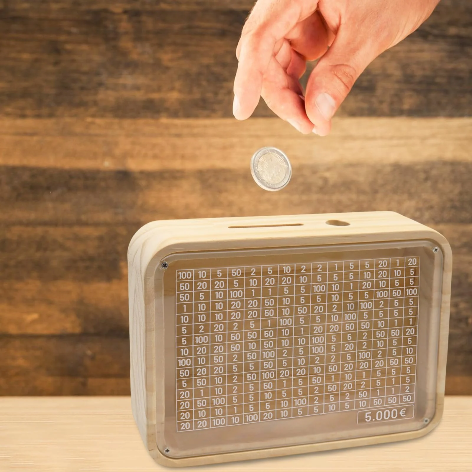 Скарбничка Wooden Money Box з числами Дерев'яна Ретро Багаторазова, фото №5