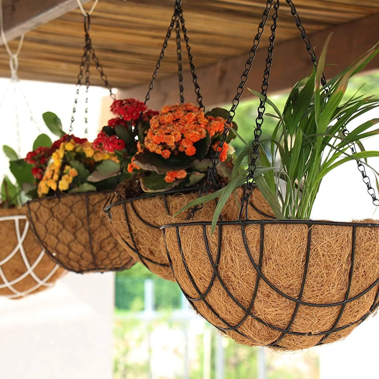 Ланцюги для підвісних кошиків Набір 3 шт 40 cm Металеві з 3 точками кріплення, фото №4