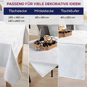 Скатертина Lurex 80 x 80 см блискуча квадратна білосніжна/срібляста synthetic.ua - Фото 1