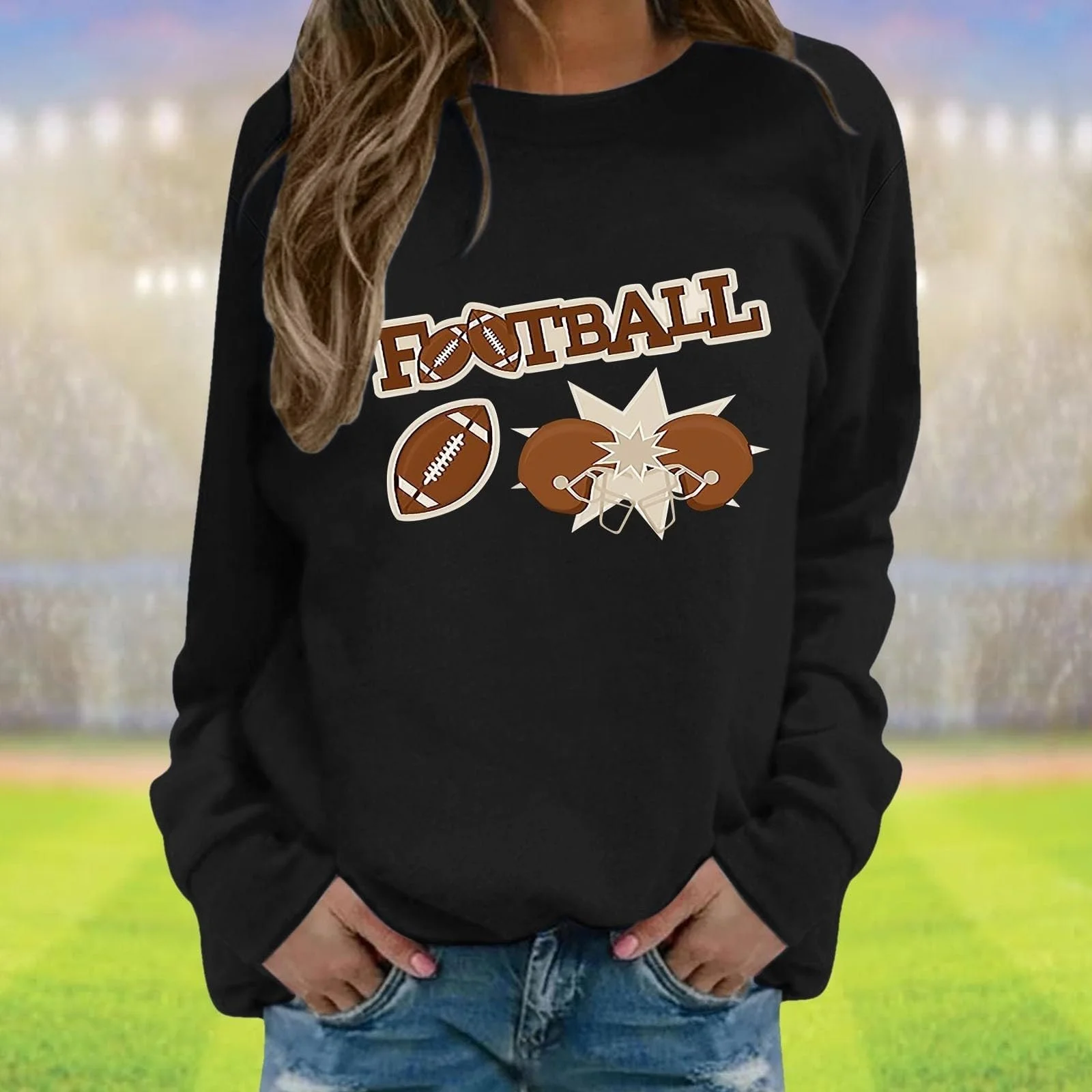 Жіноча Толстовка Generisch Вінтажний Принт М'яка V-подібна Горловина Довгий Рукав, фото №3 Жіноча Толстовка Generisch Вінтажний Принт М'яка V-подібна Горловина Довгий Рукав, фото №3