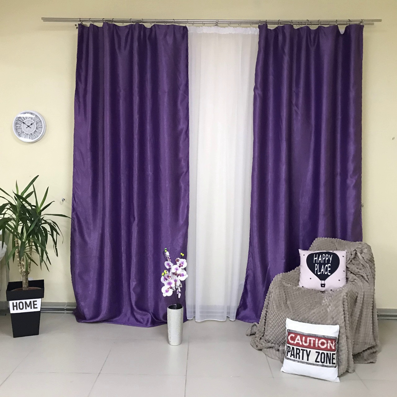 Шторы в детскую для девочки двухсторонние Блэкаут софт 150x270 cm (2 шт) ALBO Фиолетовые (SH-250-12), фото №5