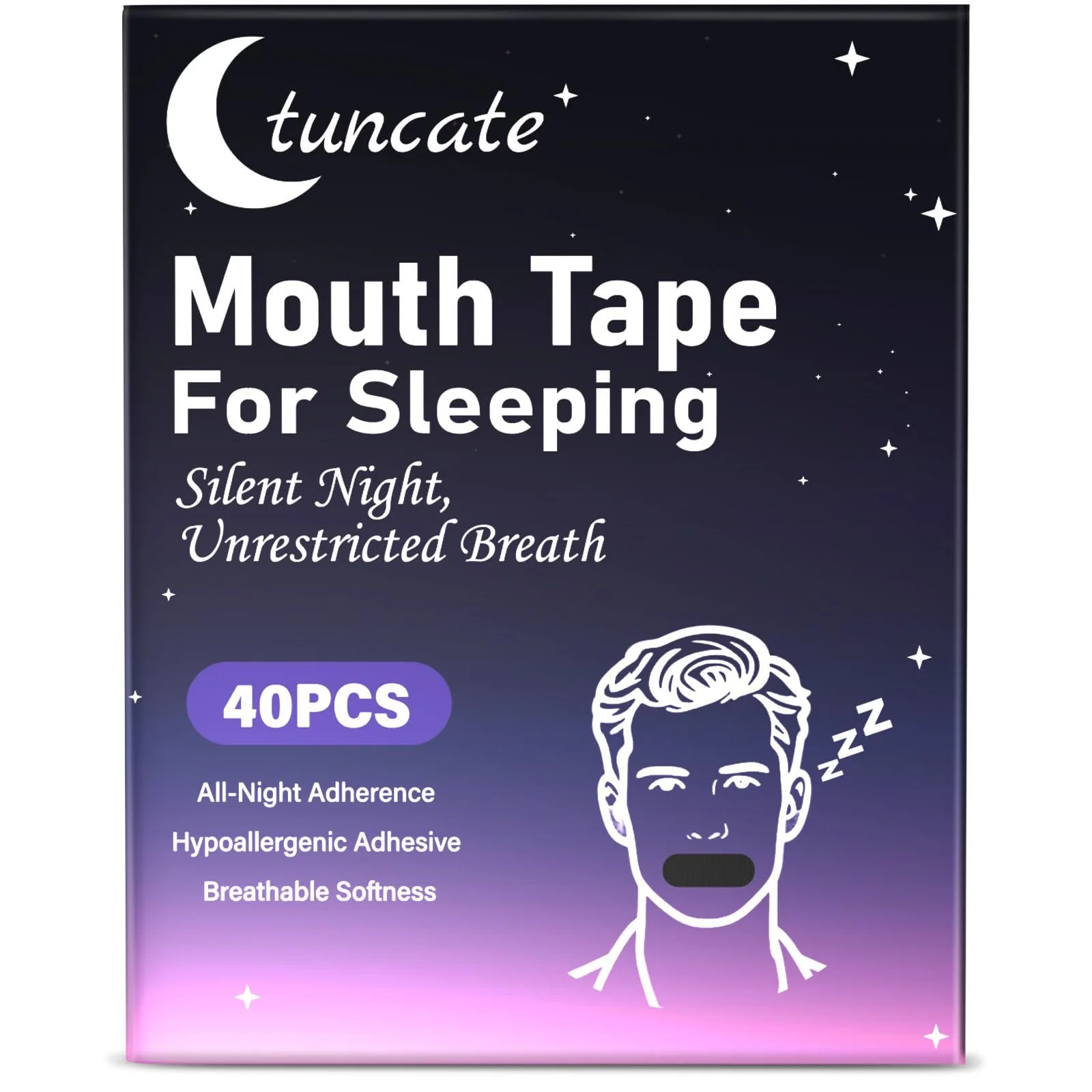 Стрічка для рота для сну, Скажіть «ні» хропінню та сухості в роті з 40 нано матеріалами вночі, фото №1