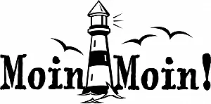 Наклейка на стену Moin Moin! Greeting Coast Sea Hamburg Lighthouse 600 x 300 мм Серый - Фото 1