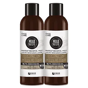 Молочко для умывания P-Beauty Naturkosmetik 2 x Нежное средство для снятия макияжа с органическим кокосовым маслом, веганское Безопасное для глаз средство для чистки Очищающее молочко для чувствительной кожи Очищение и уход за лицом - Фото 1