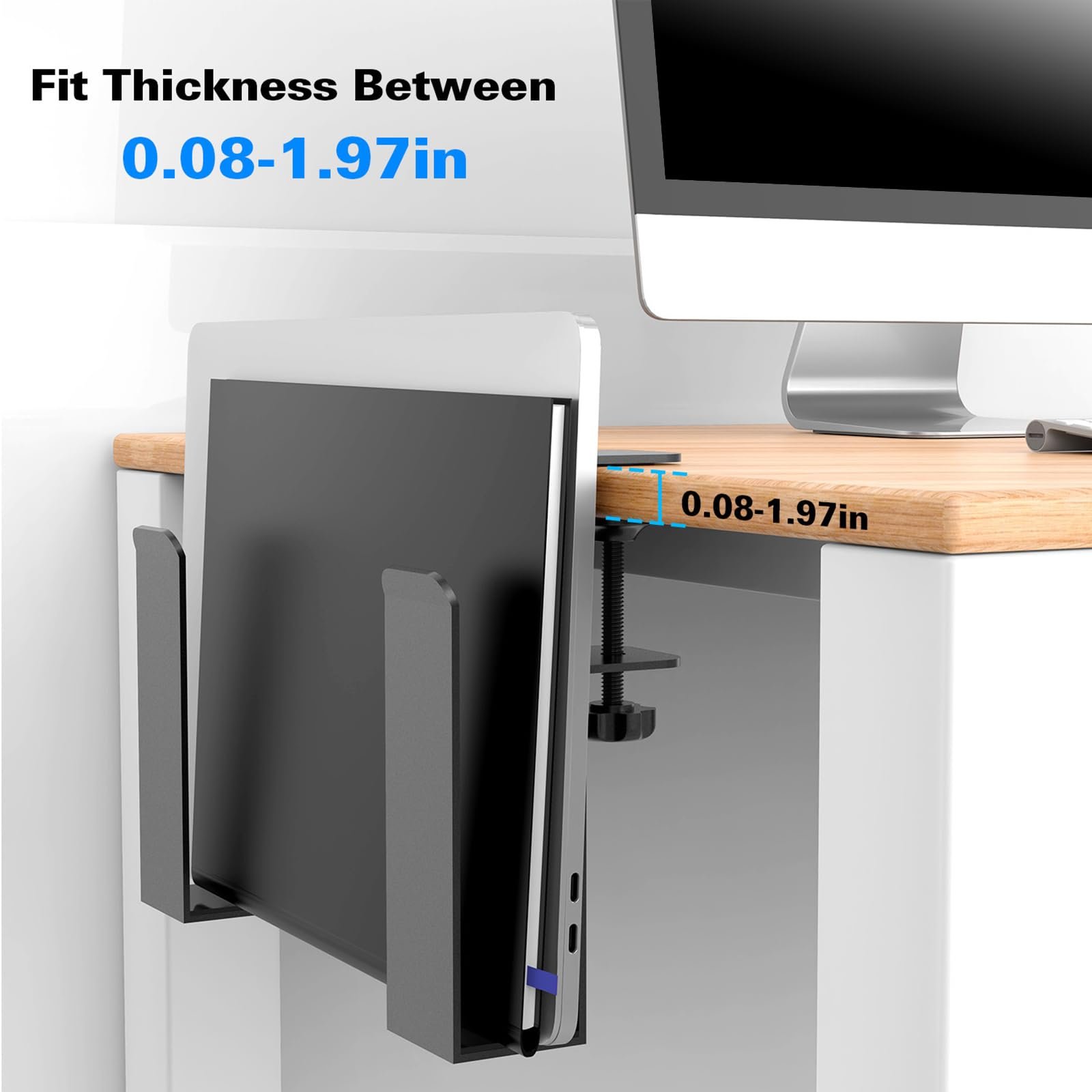 Подставка для ноутбука Металл Регулируемая для ПК Органайзеры для стола Боковая сторона стола для офиса Металлическая для ноутбука, фото №6